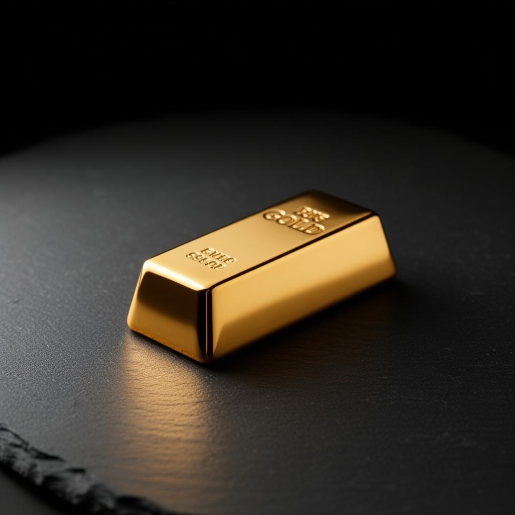 Goldbarren auf dunklem Hintergrund